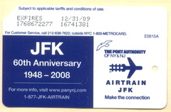 JFK 60th Anniversary Metrocard